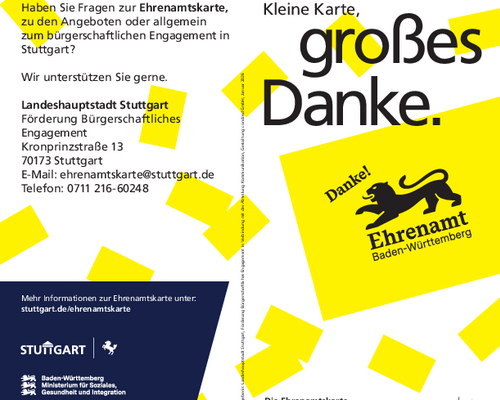 Ehrenamtskarte Stuttgart: Anerkennung für freiwilliges Engagement
