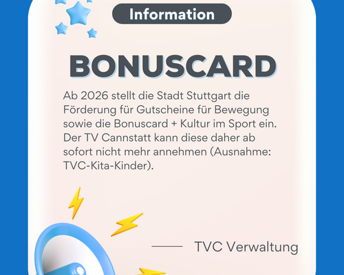 Wegfall der Gutscheine für Bewegung und Bonuscard-Abrechnung